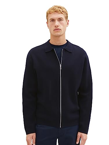 TOM TAILOR Męska kurtka z dzianiny z zamkiem błyskawicznym, 10668-sky Captain Blue, M
