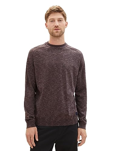 TOM TAILOR sweter męski, 32729 - bordowy granatowy Twotone Grindle, L
