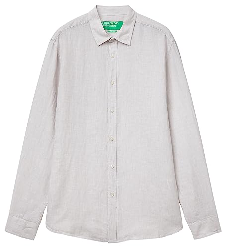 United Colors of Benetton Koszula męska, Biały Pasek Fantazyjny 936, XL