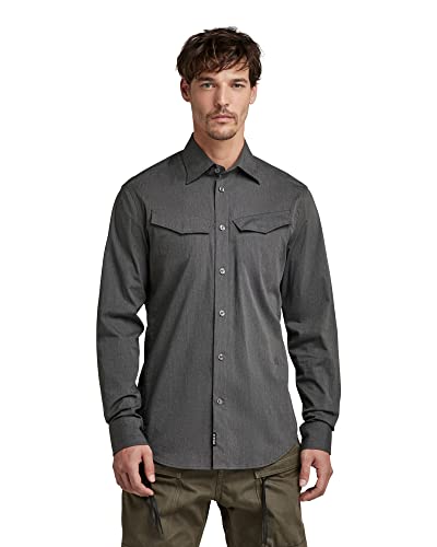 G-STAR RAW Męska koszula Slant Pocket Slim, Wielokolorowy (Lt Shadow Htr D21087-c965-b500), XS