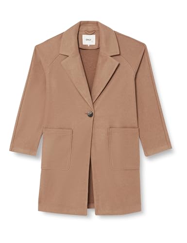 ONLY Onlnewvictoria Life Coat OTW Noos Płaszcz, Po prostu Szarobrązowy/Szczegóły:Melange, XXL Kobiety, Simply Taupe/Detail:melange, XXL