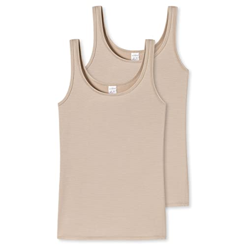 Schiesser Damski Top Na Ramiączkach, 2 Sztuki, Kolor Piaskowy, 48