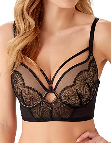 Gossard Damski biustonosz VIP Captivate Wyściełany Plunge, Czarny/brązowy, 75C