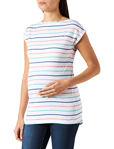Esprit Maternity Damska koszulka z krótkim rękawem nadruk na całej powierzchni, Jasna biel - 101, 38 PL