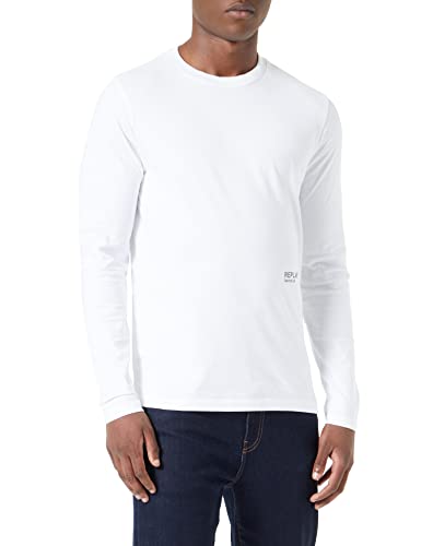 Replay Męski T-shirt M6280, 801 Chalk, M, 801 Chalk, M