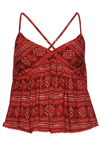 Superdry Vintage Tiered Cami Top W6011561A Aztec Stripe Red 14 Kobieta, Aztec Stripe Red, 40