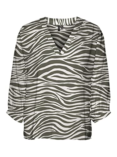 VERO MODA Women's VMSEBA 3/4 GA BTQ Top, Bungee Cord/AOP: SEBA, XS, Bungee Cord/Aop: seba, XS