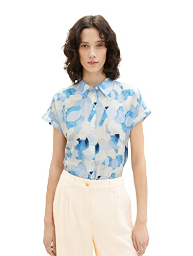 TOM TAILOR Damska 1036691 bluzka, 32135-Blue Shapes Design, 40, 32135 - Blue Shapes Design, 40