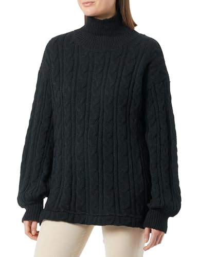 Aleva Damski sweter z golfem Twist modny sweter akrylowy czarny rozmiar M/L, czarny, M