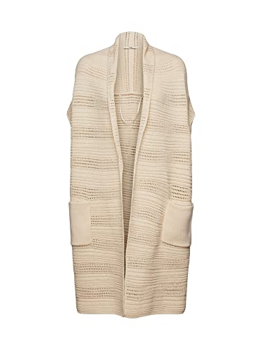ESPRIT Kardigan bez rękawów z szydełkowanym wzorem, Sand, M