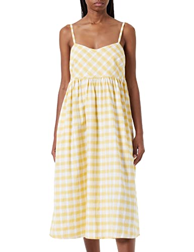 People Tree Damska sukienka w kratkę, żółta, 10, ŻÓŁTY, 36