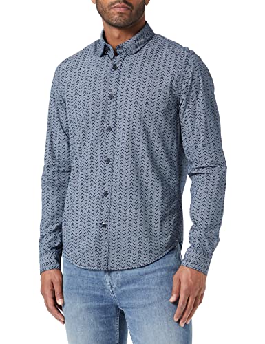 Garcia Męska koszula z długim rękawem, ciemny księżyc, L