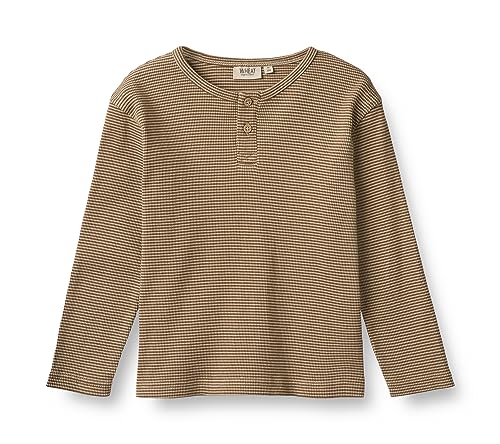 Wheat T-shirt chłopięcy, 3238 beżowy prążkowany pasek, 116