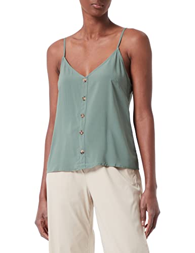 VERO MODA Damski top na ramiączkach Vmvica Button Singlet WVN Ga Noos, Laurel Wreath, XS