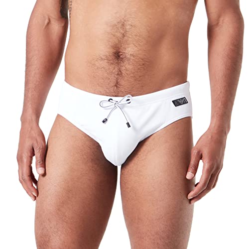 Emporio Armani Swimwear Men's Emporio Armani Black Label Swim Briefs, White, 52, biały, 52