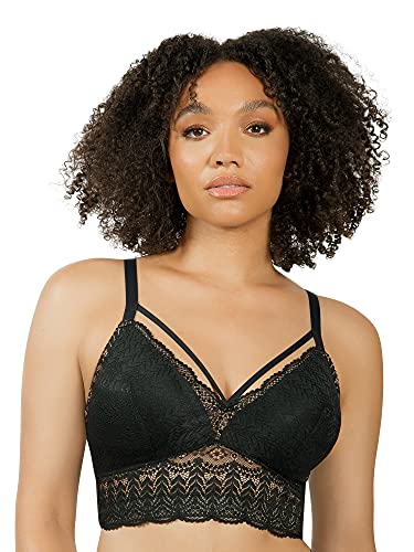 Parfait Mia Lace P5951 damski biustonosz z pełnym biustem, lekko wyściełany biustonosz bez fiszbin-czarny-38GG, Czarny, 85K