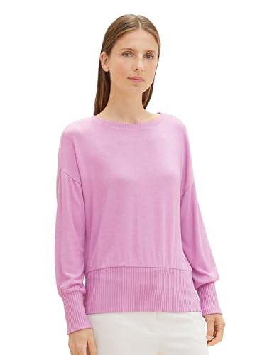TOM TAILOR Damska koszulka z długim rękawem, 33963 - Mauvy Plum Melange, 3XL