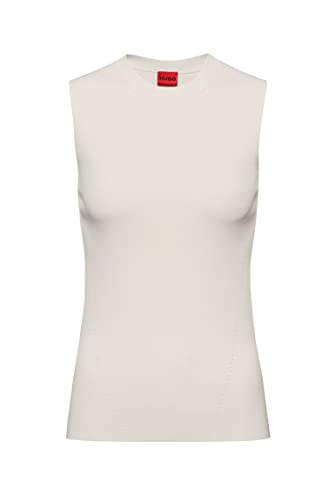 HUGO Damski top z dzianiny Swook, Open White110, XL