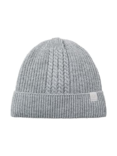 TOM TAILOR Męskie Czapka beanie ze wzorem warkocza 1034380, 12035 - Grey Heather Melange, ONESIZE