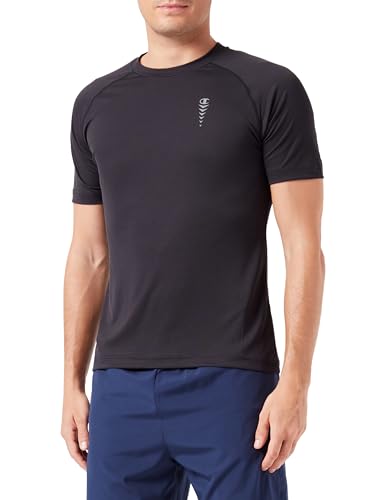 Champion Athletic C-Tech-S-s Crewneck T-Shirt Męski, Nero/Grigio Grafite, XL