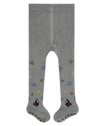 FALKE Unisex Baby Lucky Ladybug Zrównoważona bawełna ze wzorem 1 sztuka rajstopy, szare (Light Grey 3400), 62-68