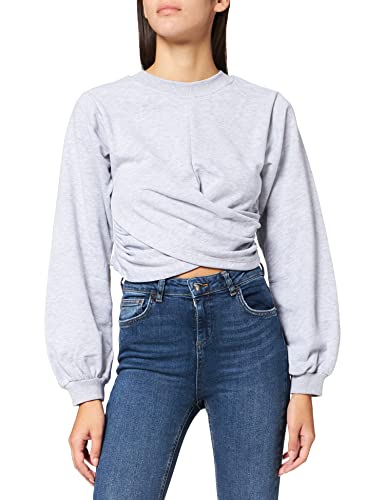 IPEKYOL Damska bluza Crew Neck Crop, szary melanż, S