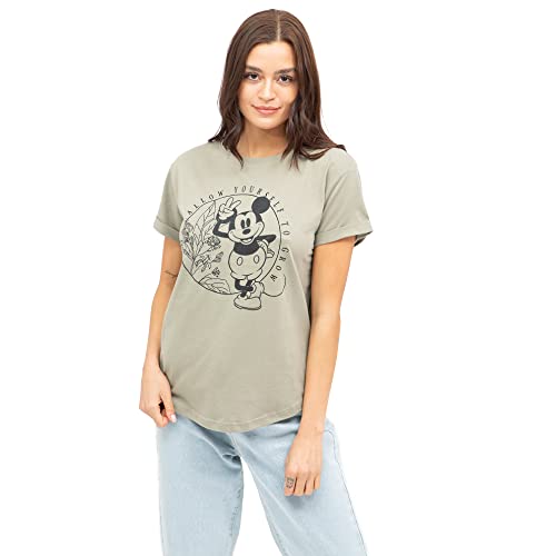 Disney Damska koszulka Mickey Grow, jasny khaki, rozmiar M