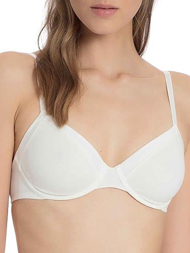 Calida Damski biustonosz trójkątny Cate bez fiszbin z satynową osłoną i indywidualnie regulowanymi ramiączkami, Krem Alabaster, 85C