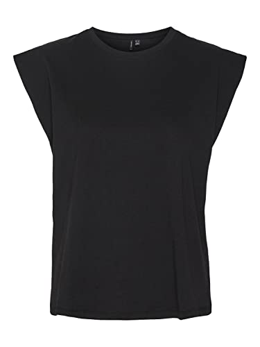 VERO MODA Damska koszulka Vmpanna Glenn Sl Top Noos, czarny, XXL