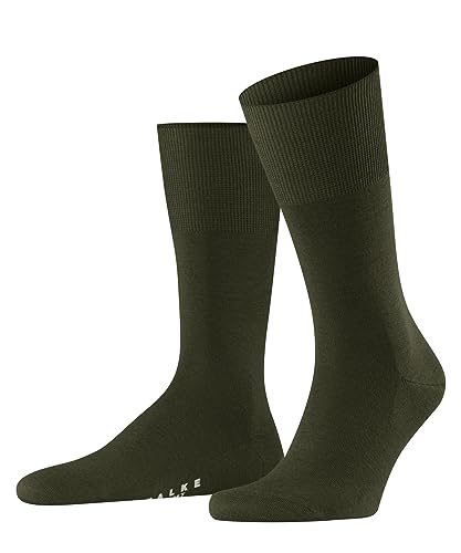 FALKE Mężczyźni Airport M SO Wełna Merynosa Bawełna jednokolorowe 1 Para, Zielony (Artichoke 7436), 39-40
