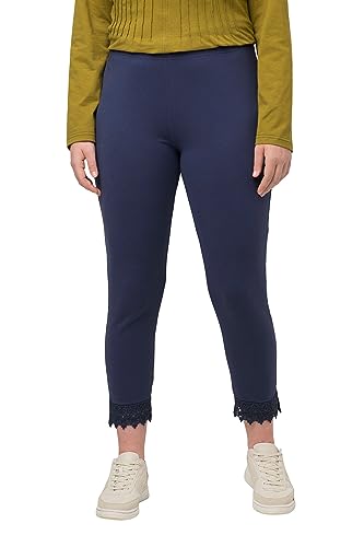 Ulla Popken, Damskie duże rozmiary, legginsy 7/8, niebieski zielony, 58-60 duże rozmiary