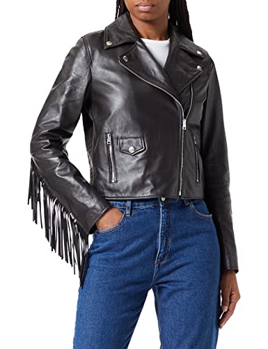 Replay Damska kurtka skórzana W7768, 020 Brown, XS