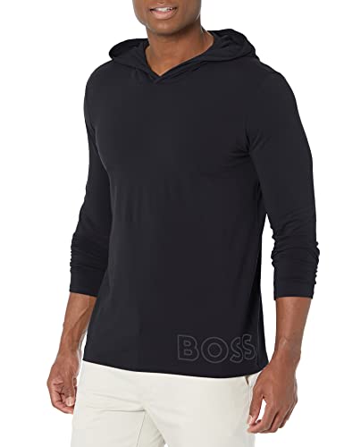 Hugo Boss Męska koszulka z długim rękawem Identity Lounge z długim rękawem, ciemnoniebieska, XL, Ciemnoniebieski, XL