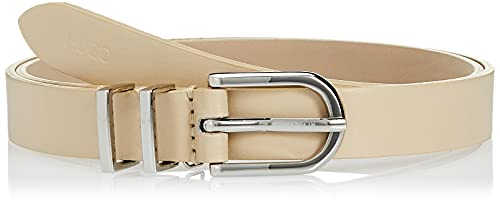 HUGO Belt with Two Metallic Bars Pasek Damski, Lekki beżowy 271, 80