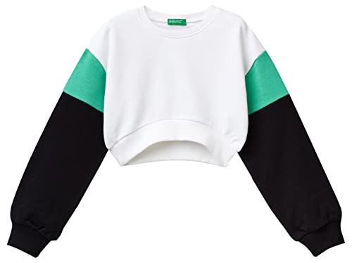 United Colors of Benetton Koszulka dziewczęca G/C M/L 3j68c10ar garniturowa kamizelka, optyczna biel 101, 140 cm, Optyczny biały 101, 140