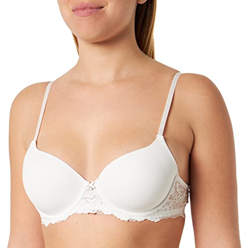 women'secret Damski piękny klasyczny wypełnienie, czarny biustonosz z mikrofibry, żółty/biały, 80C, żółty/biały, 80C