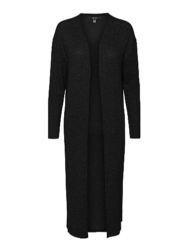 VERO MODA Damski sweter z dzianiny VMBRIANNA LS Open Calf Cardigan Boo, czarny, XS