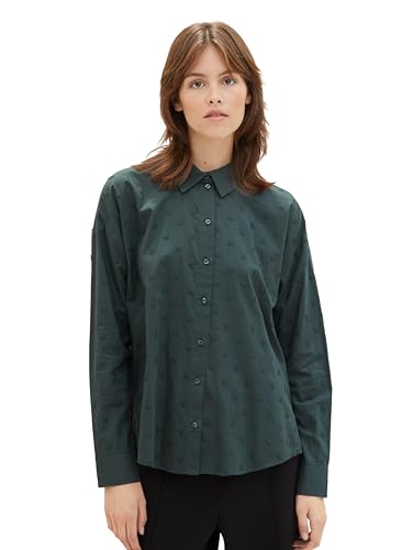 TOM TAILOR Denim Bluzka damska, 34032 – struktura zielonych kropek, L