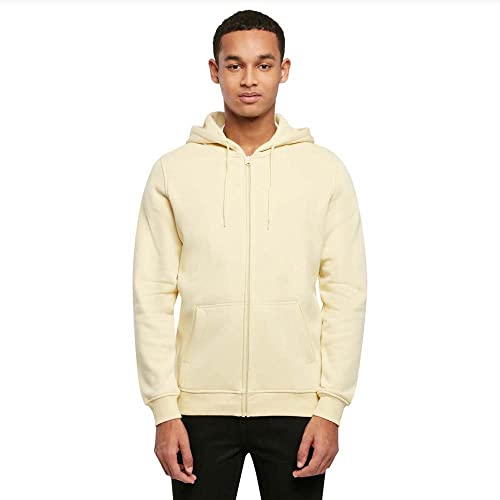 Build Your Brand Męska kurtka Heavy Zip Hoody bluza z kapturem z zamkiem błyskawicznym, bluza z kapturem dla mężczyzn w wielu kolorach, rozmiary S - 5XL, Softyellow, 5XL