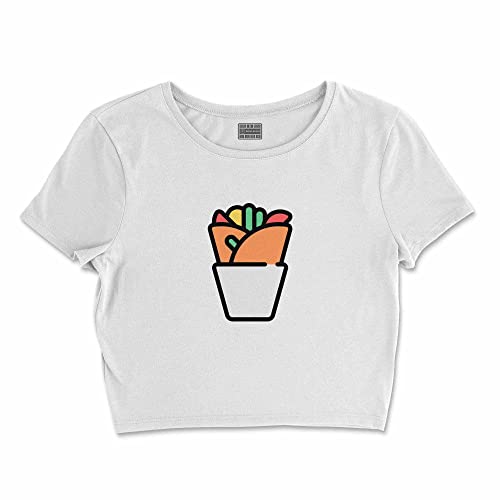 Bona Basics, Damski T-shirt basic, z nadrukiem cyfrowym, 100 bawełny, biały, swobodny, damski top, rozmiar: L, biały, L Krótki