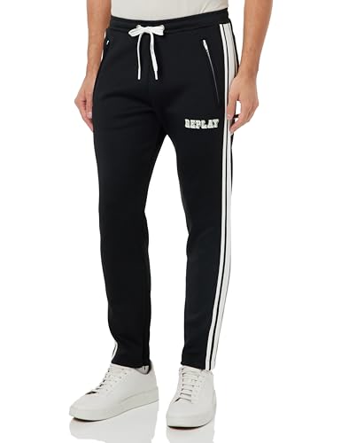 Replay spodnie męskie do biegania, 098 BLACK, S