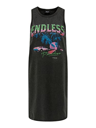 ONLY Onllucinda S/L Tropical Dress Box Ub SWT sukienka damska, Czarny/nadruk: bez końca, M