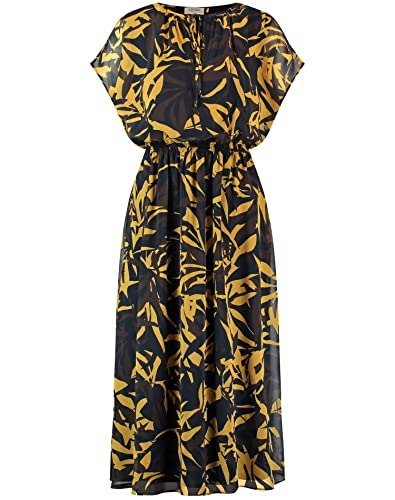 GERRY WEBER Sukienka damska 780030-31510, Indigo Ginger Dark Brown Print, 34, Indigo Ginger Dark Brown Print, 34