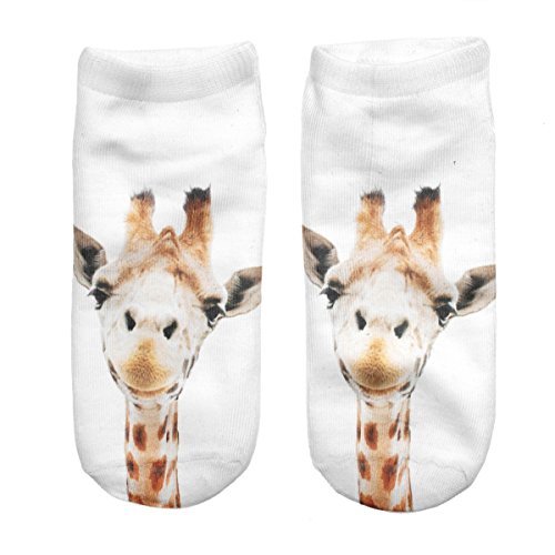 Ferocity Zabawne skarpety Sneaker Półskarpety Pończochy Skarpety Sportowe Stopy z motywem 3D [001], Giraffe