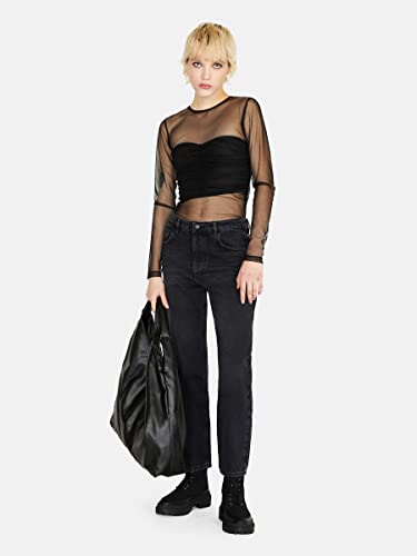Sisley Damska koszulka L/S 3OAPW1009 Sweater, Black 100, L, czarny 100, L
