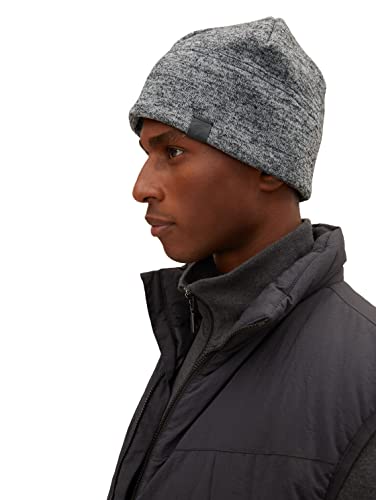 TOM TAILOR Męskie Mouliné czapka beanie 1033632, 19704 - Grey White Mouline, ONESIZE