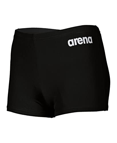 ARENA Chłopięce spodenki kąpielowe Boy's Team Swim Solid Shorts, czarno-białe, 14-15 lat, czarno-biały., 14-15 Lat