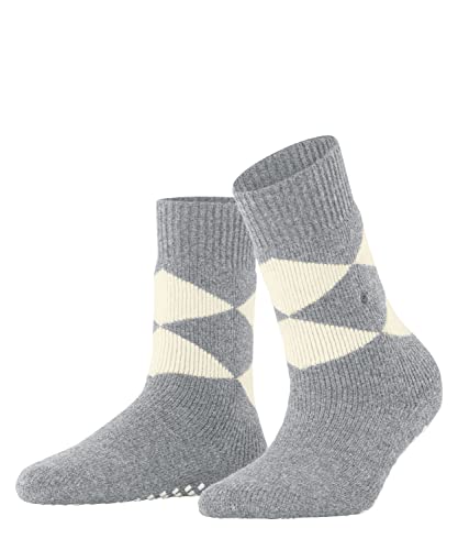 Burlington Kobiety Kapcie Cosy Argyle W HP Wełna z wypustkami na podeszwie 1 Para, Szary (Grey Melange 3107), 36-41
