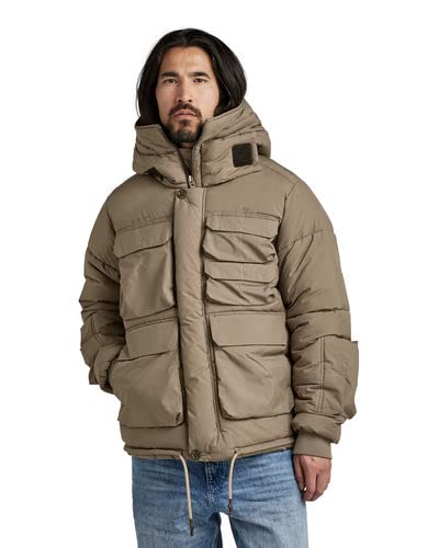 G-STAR RAW Field Hooded Puffer kurtka męska, Brązowy (Turf D199-273), XXL