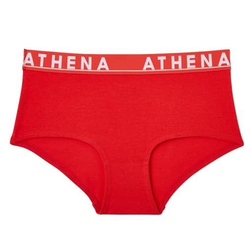 Athena - Bokserki damskie Easy Color - Graficzny i nowoczesny elastyczny pasek, Modalna bawełna i ultra miękkie wykończenie - OEKO-TEX Label, Czerwony dym, S